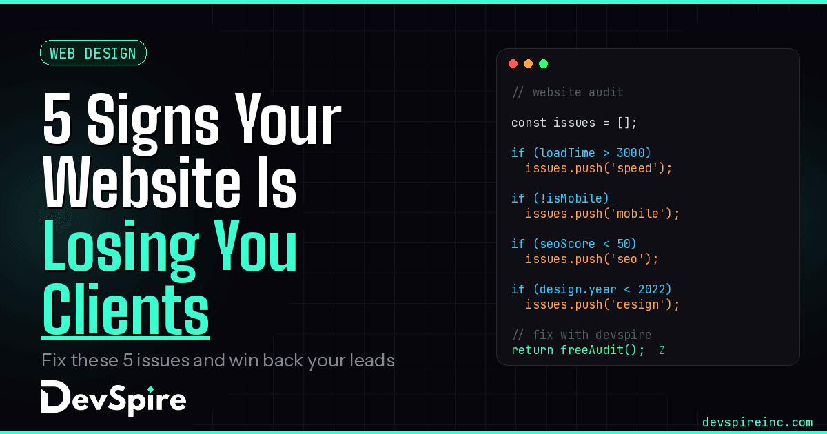 5 Signs Website Loosing Clients and not generating Leads